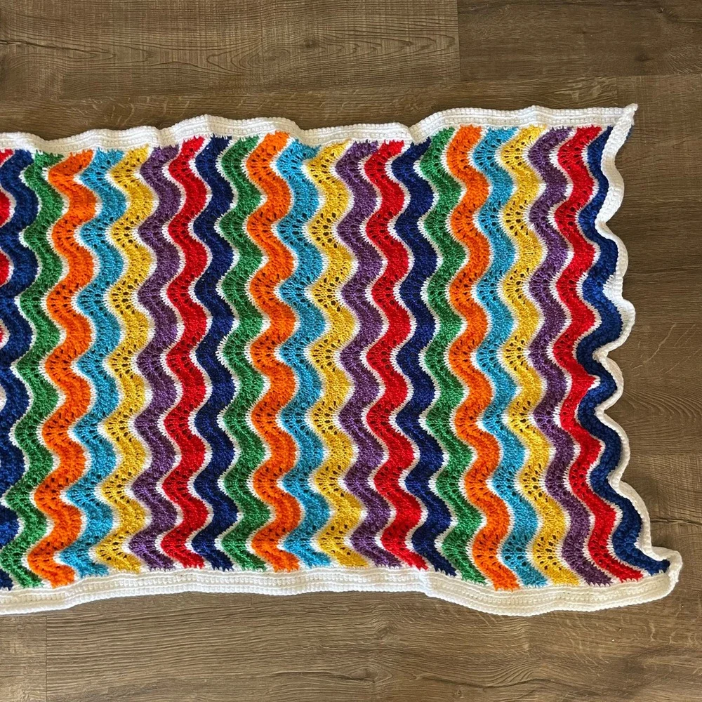 Vintage Colorful Baby Crochet Blanket